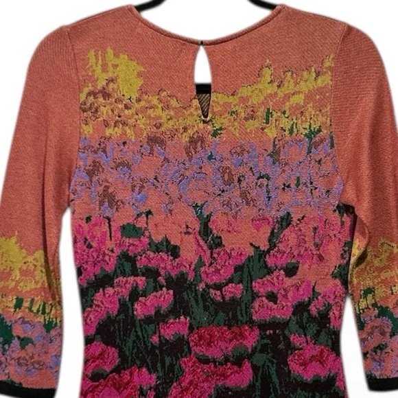 Anthropologie Aldomartins Lisse Knit Sweater Dress Floral Maximilist Bold XS - Picture 9 of 14